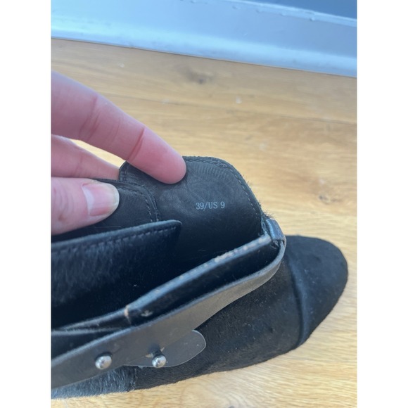 Rag & Bone Harrow Western BLACK Calf Hair Ankle Bootie Heeled Size 8.5 - Picture 6 of 6